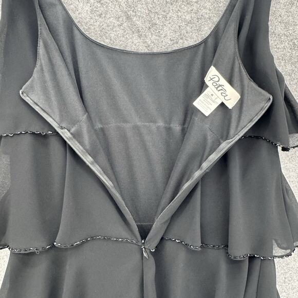 Patra Womens Tiered Sleeveless Knee Dress Size 6 Black Evening Special Occasion - Picture 7 of 13